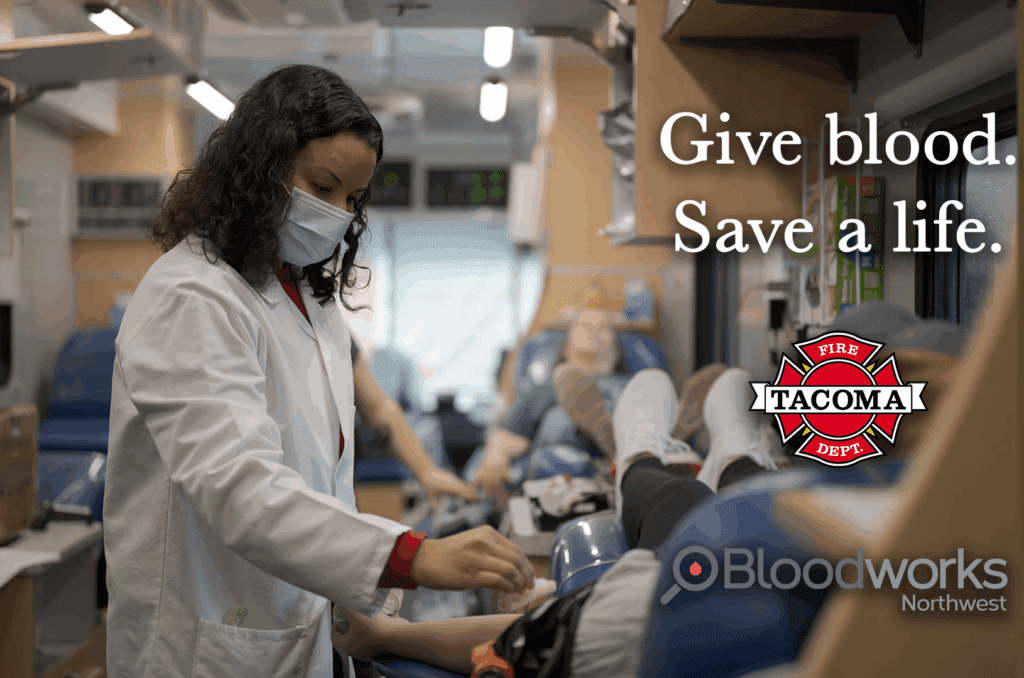 Join Tacoma Fire Department & Bloodworks Northwest for Blood Drive on October 16